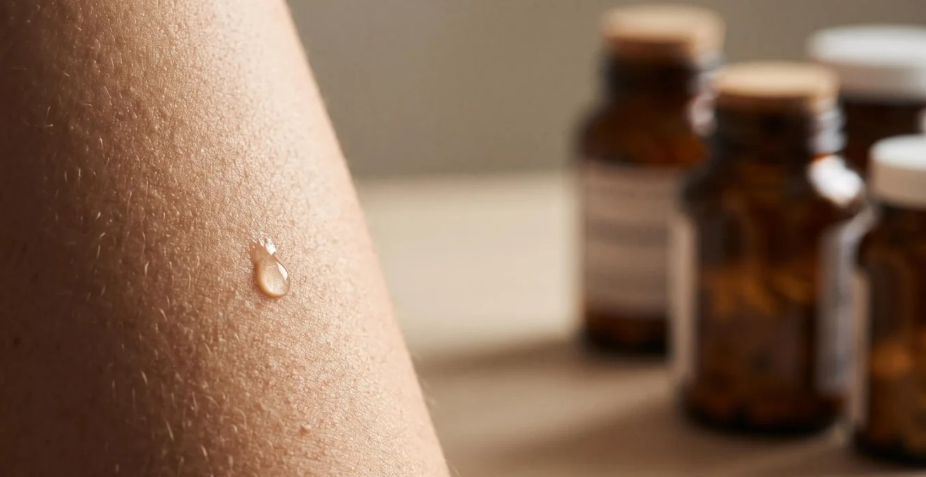 Photographie éditoriale symbolisant la distinction entre une réaction cutanée liée à un nouveau médicament et une allergie classique
