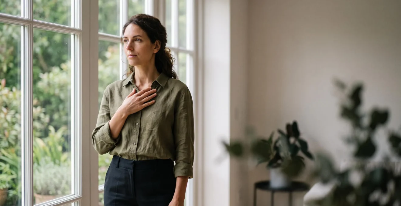 Une personne se tenant face à une fenêtre lumineuse, symbolisant la lutte entre l'épuisement lié aux allergies et le regain d'énergie